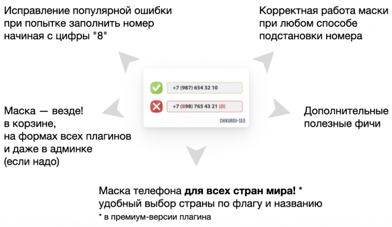 Плагин «Нормальная маска телефона»